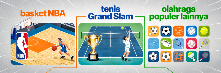 Pilihan multi-olahraga di MSports termasuk basket NBA, tenis Grand Slam, dan olahraga populer lainnya