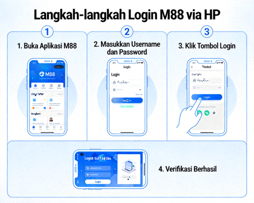 Langkah-langkah Login M88 via HP